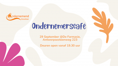Ondernemerscafé 29 september bij de Farmasie